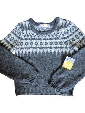 NWT Sugar Moon Kids Size M (7-8) Fair Isle Style Sweater